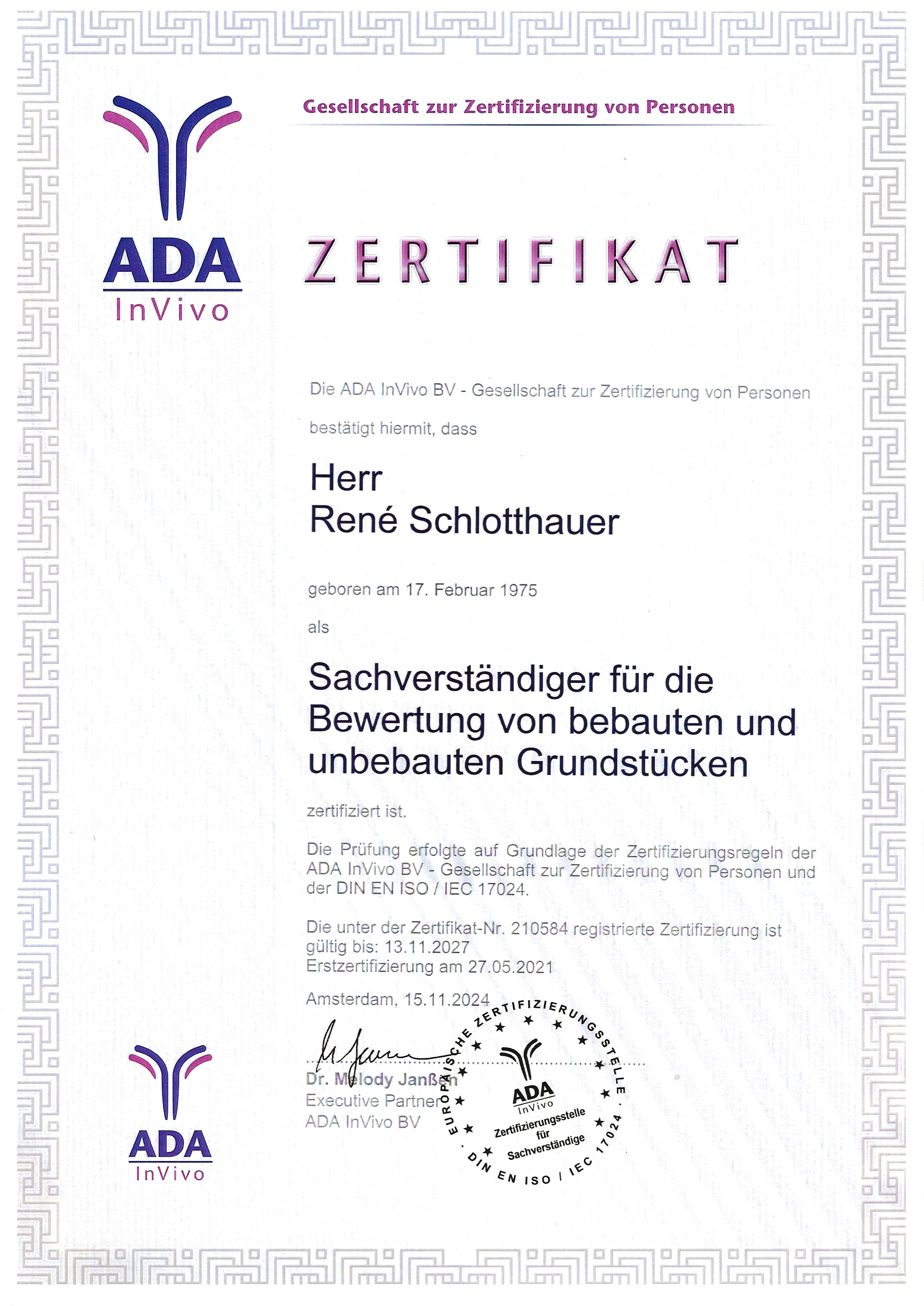 Zertifizierung nach DIN EN ISO / IEC 17024